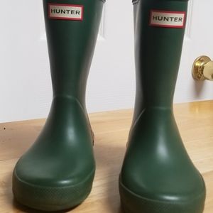 Hunter Boots Kids Sz 10 Green Rainboots